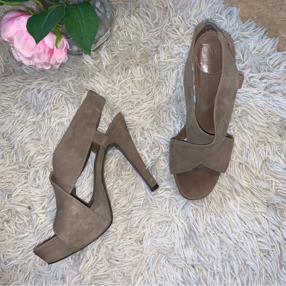 Diane von Furstenberg DVF crisscross suede heel sandals - Picture 1 of 17